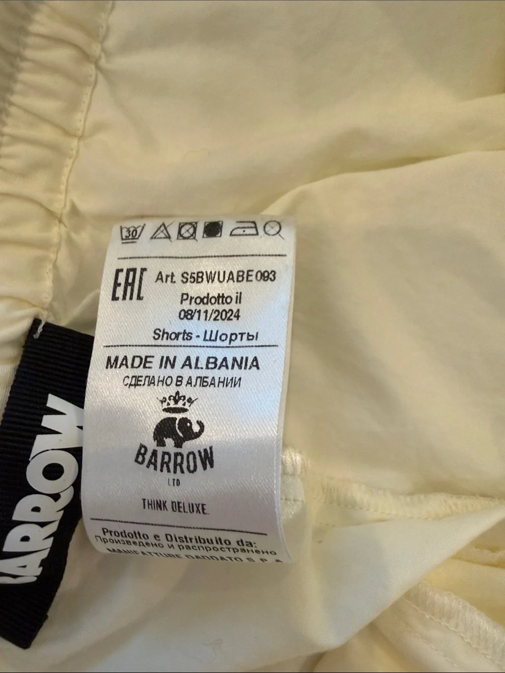 BARROW Poplin Shorts Eggshell